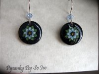 Little Blue Love In A Mist Earrings Pysanky Eggshell Jewelry by So Jeo : pysanky pysanka ukrainian easter egg batik art eggshell jewelry pendants earrings drop dangle etched flowers gift women accessories accessory pendant necklace bail crystal finding sterling silver filled sojeo flowers celtic purple white red pink brown green purple orange cream burgundy magenta teal turqoise crows crow blue black so jeo art handmade